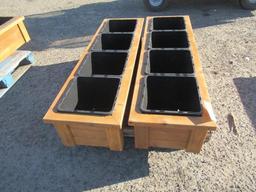 (2) 4 COMPARTMENT PLANTER BOXES