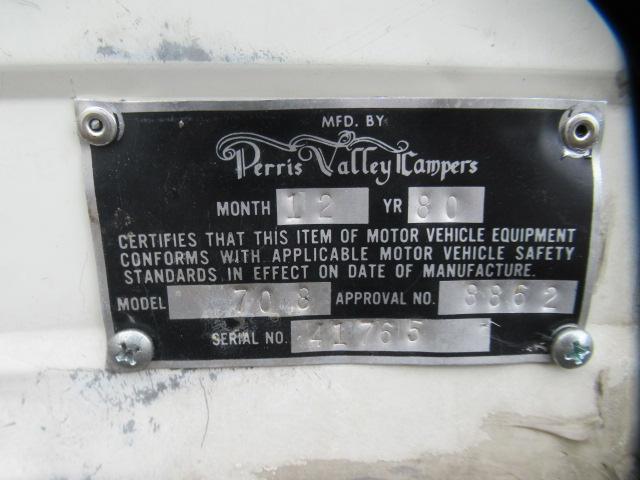 PERRIS VALLEY 708 TRUCK BED CAMPER