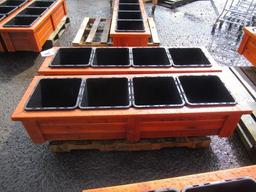 (2) 4 COMPARTMENT CEDAR PLANTER BOX