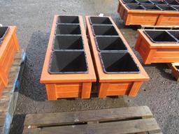 (2) 4 COMPARTMENT CEDAR PLANTER BOX