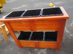 2-TIER 6 COMPARTMENT CEDAR PLANTER BOX