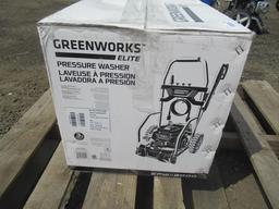 GREENWORKS EPW 2000 ELITE ELECTRIC PRESSURE WASHER, 2000 PSI, 1.2 GPM W/ HOSE & NOZZLE (UNUSED)