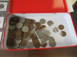 ASSORTED COLLECTIBLE COINS, QUARTERS, WHEAT PENNIES & NICKELS