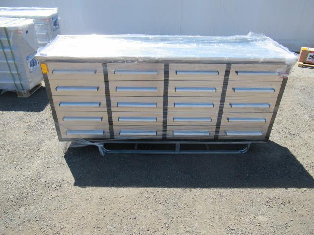 STEELMAN 7' 20 DRAWER STAINLESS WORKBENCH (UNUSED)