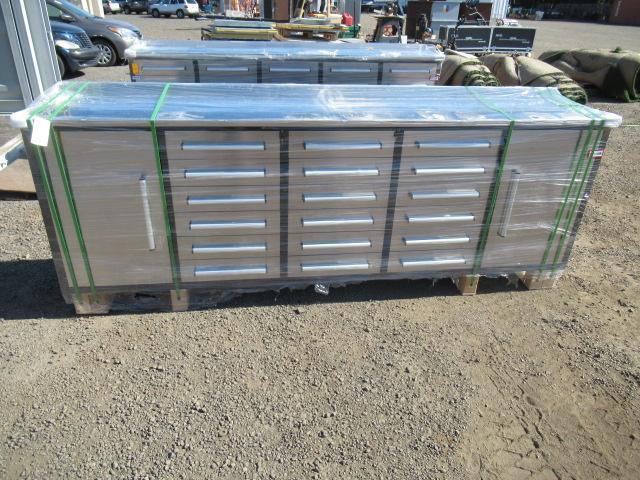 STEELMAN 10' STAINLESS WORKBENCH W/ (18) DRAWERS (UNUSED)