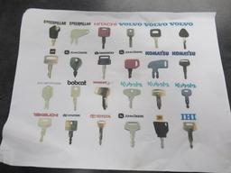 SET OF (24) HEAVY EQUIPMENT KEYS