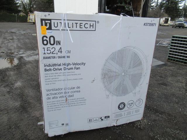 60'' UTILITECH INDUSTRIAL DRUM FAN HIGH VELOCITY BELT DRIVE FAN