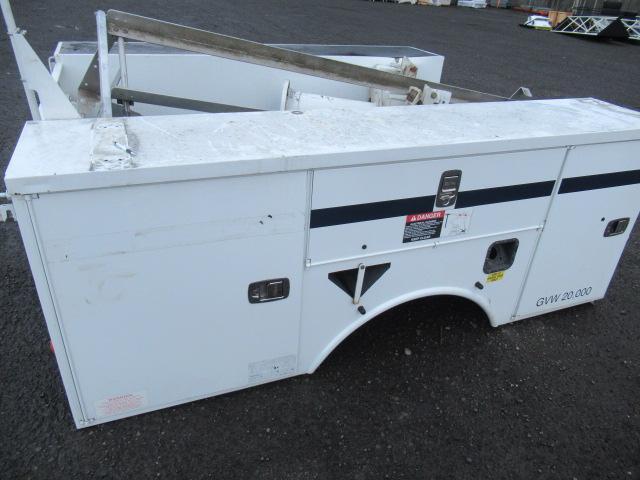 6-COMPARTMENT ALTEC UTILITY BOX, WORK BENCH BUMPER, ALTEC AT37-G BUCKET BOOM LIFT *PARTS ONLY