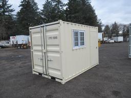 2023 12' SHIPPING CONTAINER W/ WINDOW & SIDE DOOR (UNUSED)