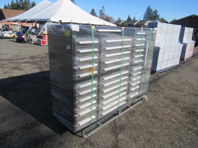 2023 STEELMAN STAINLESS STEEL 7' 35-DRAWER TOOLBOX W/ (1) CABINET (UNUSED)