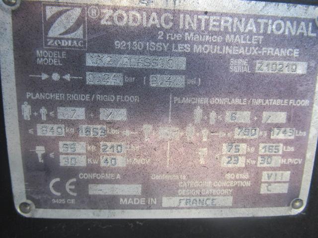 2007 ZODIAC M2 CLASSIC BOAT