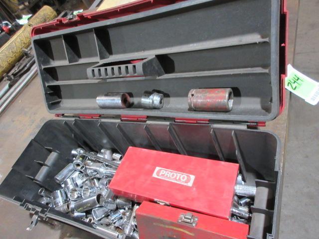 ASSORTED SOCKETS W/ CRAFTSMAN TOOLBOX