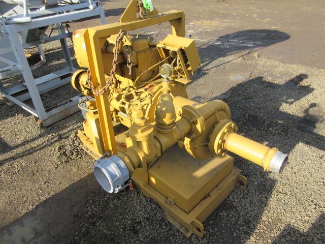 SKID MOUNTED 3 CYL DENTZ DIESEL POWERED WATER PUMP, METER READS 2076