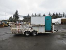 2001 BUZ'S EQUIPMENT CRW160 LANDSCAPING TRAILER W/ PORT-O-POTTIE