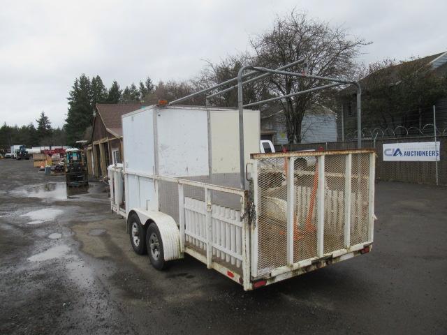 2001 BUZ'S EQUIPMENT CRW160 LANDSCAPING TRAILER W/ PORT-O-POTTIE