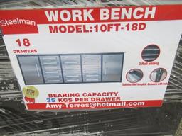 2023 STEELMAN 10' 18-DRAWER WORKBENCH (UNUSED)