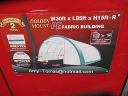 2023 GOLDEN MOUNT 30' X 85' X 15' FABRIC STORAGE BUILDING (UNUSED - IN CRATE)