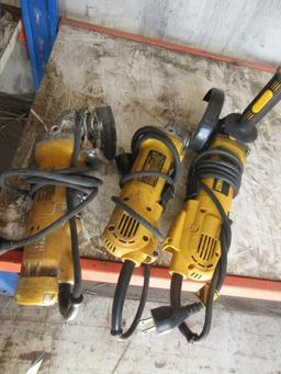 (3) ASSORTED DEWALT GRINDERS