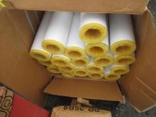 (19) PIECES OF 2 5/8'' X 1'' FIBERGLASS PIPE INSULATION, & APPROX (25) PIECES OF ASSORTED SIZE