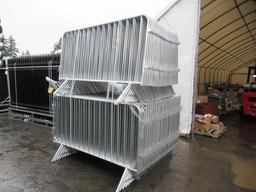 (80) PIECES OF 2024 7' X 4' GALVANIZED CROWD MANAGEMENT FENCING (UNUSED)