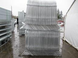 (80) PIECES OF 2024 7' X 4' GALVANIZED CROWD MANAGEMENT FENCING (UNUSED)