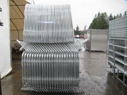 (80) PIECES OF 2024 7' X 4' GALVANIZED CROWD MANAGEMENT FENCING (UNUSED)