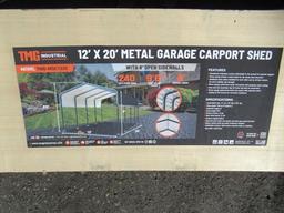 2024 TMG-MSC1220 12' X 20' METAL GARAGE CARPORT SHED (UNUSED)