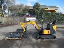 2023 RANCH KING YFE10 MINI EXCAVATOR W/ AUGER ATTACHMENT & (2) RIPPER ATTACHMENTS (UNUSED)