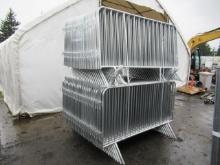 (80) PIECES OF 2024 7' X 4' GALVANIZED CROWD MANAGEMENT FENCING (UNUSED)