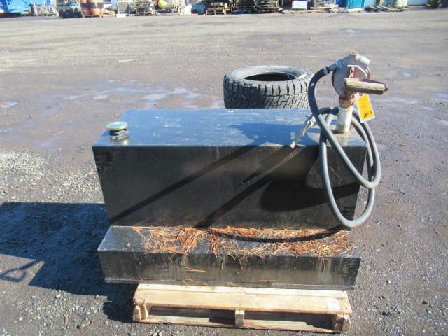 TRUCK SLIP FUEL TANK W/ MANUAL PUMP, HOSE & NOZZLE