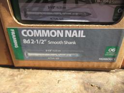 (24) BOXES OF ASSORTED 8D 2.5'' SMOOTH SHANK COMMERCIAL COMMON NAILS