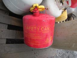 AIR RECEIVER, (5) ASSORTED PROPANE TANKS, & (3) METAL GAS CANS