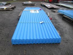 (30) 142'' X 36 3/4'' BLUE PVC SYNTHETIC RESIN POLYESTER CORRUGATED ROOF SHEETS (UNUSED)