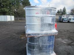 (8) 55GAL HEAVY DUTY STEEL DRUMS W/ LIDS