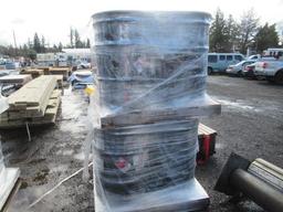 (8) 55GAL HEAVY DUTY STEEL DRUMS W/ LIDS