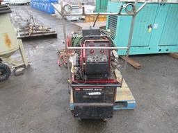 LINCOLN POWER WAVE 455 WELDER ON CART W/ POWER FEED, COOL ARC 40 WATER COOLER, & LEADS