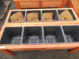 (2) 5' X 18'' 4-POT CEDAR PLANTER BOXES (UNUSED)