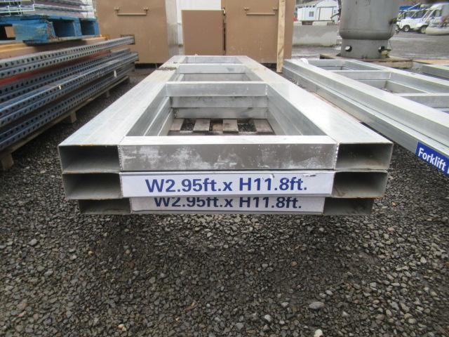 (3) 142'' X 36'' METAL FORKLIFT PALLETS