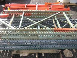 PALLET RACKING - (6) 8' UPRIGHTS, (3) 6' UPRIGHTS, & APPROX (26) ASSORTED CROSS ARMS