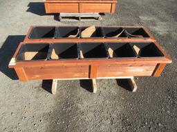 (2) 74'' X 18'' 5-POT CEDAR PLANTER BOXES (UNUSED)