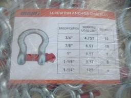 2024 DIGGIT SCREW PIN ANCHOR SHACKLES - (10) 3/4'', (10) 7/8'', (8) 1'', (6) 1 1/8'', & (4) 1 1/4''