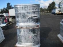 (8) 55GAL HEAVY DUTY STEEL DRUMS W/ LIDS