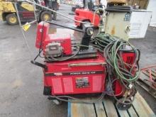 LINCOLN POWER WAVE 455 WELDER ON CART W/ POWER FEED, COOL ARC 40 WATER COOLER, & LEADS