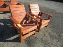 (2) CEDAR OUTDOOR LOUNGE CHAIRS (UNUSED)