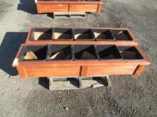 (2) 74'' X 18'' 5-POT CEDAR PLANTER BOXES (UNUSED)