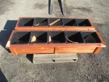 (2) 74'' X 18'' 5-POT CEDAR PLANTER BOXES (UNUSED)