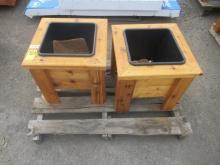 (2) 20'' X 20'' 1-POT CEDAR PLANTER BOXES (UNUSED)