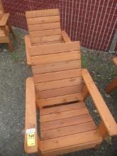 (2) OUTDOOR CEDAR LOUNGE CHAIRS (UNUSED)