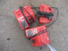 MILWAUKEE M12 CHARGER & (2) MILWAUKEE M/12/M18 CHARGERS