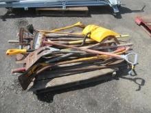 ASSORTED ROOFING REMOVAL TOOLS & SHOVELS